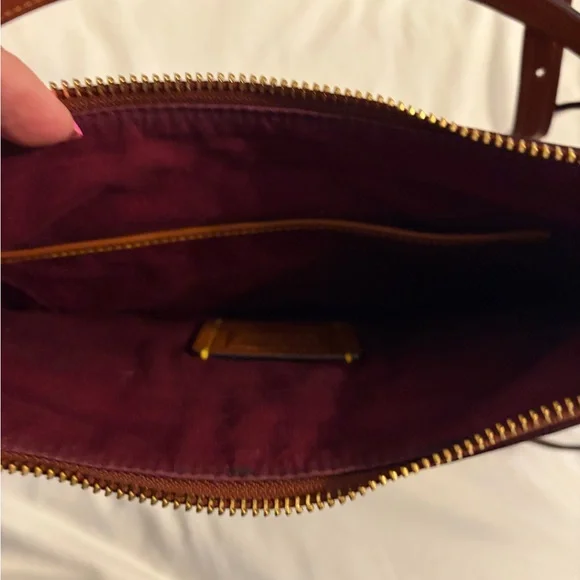 Coach Tan Signature Canvas crossbody with Brown Leather Trim - Picture 3 of 7